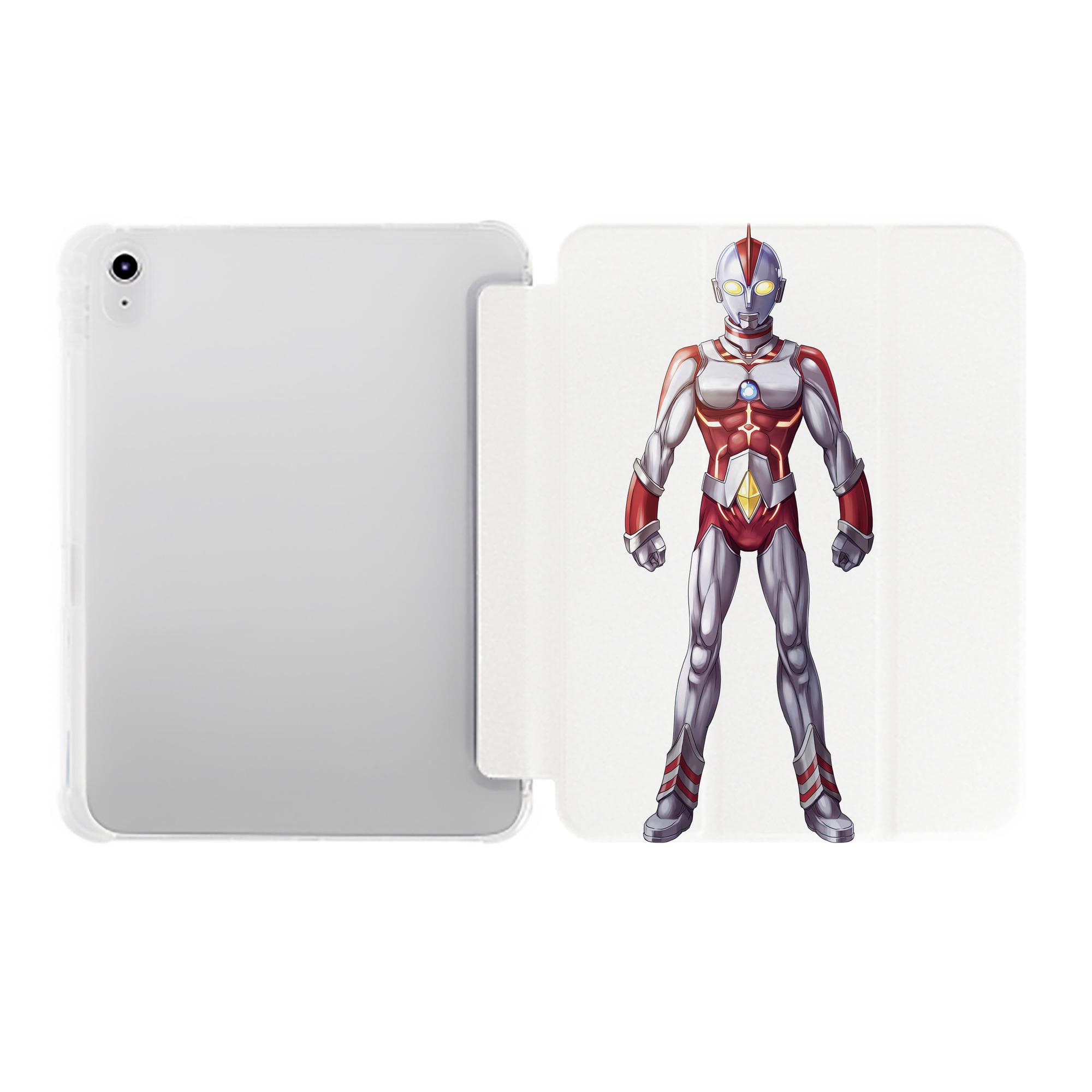 （画像用） ウルトラマン Ultraman IPad ケース ペン収納付き 三つ折りスタンド PUレザー×シリコン 対応機種9.5/10.5/10.9インチ